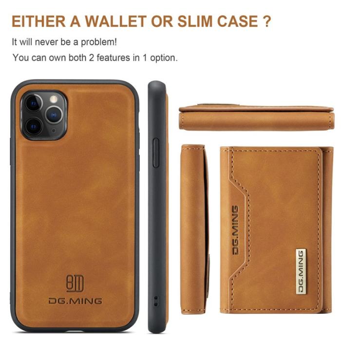 DG.MING - DG.MING M2 Series Anti-Fall Wallet Skal för iPhone 11 Pro - Brun