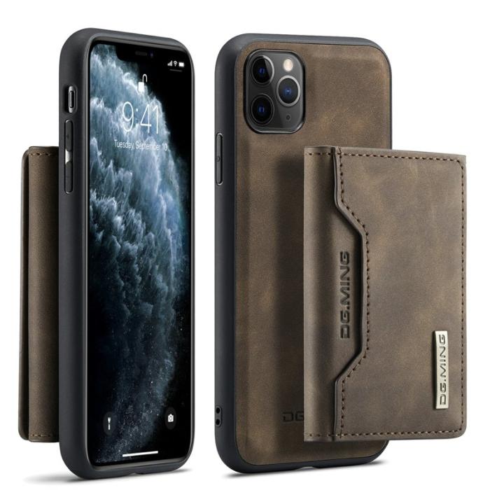 DG.MING - DG.MING M2 Series Anti-Fall Wallet Skal för iPhone 11 Pro - Coffee