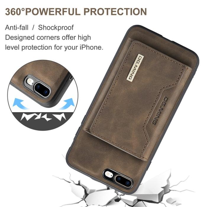 DG.MING - DG.MING M2 Series Fodral i Läder med Ställ för iPhone 7/8 Plus - Kaffe