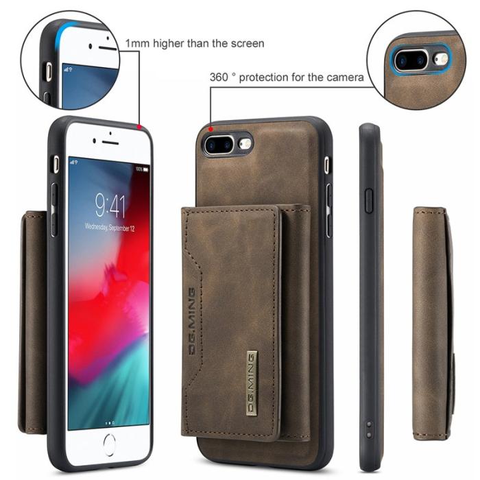 DG.MING - DG.MING M2 Series Fodral i Läder med Ställ för iPhone 7/8 Plus - Kaffe