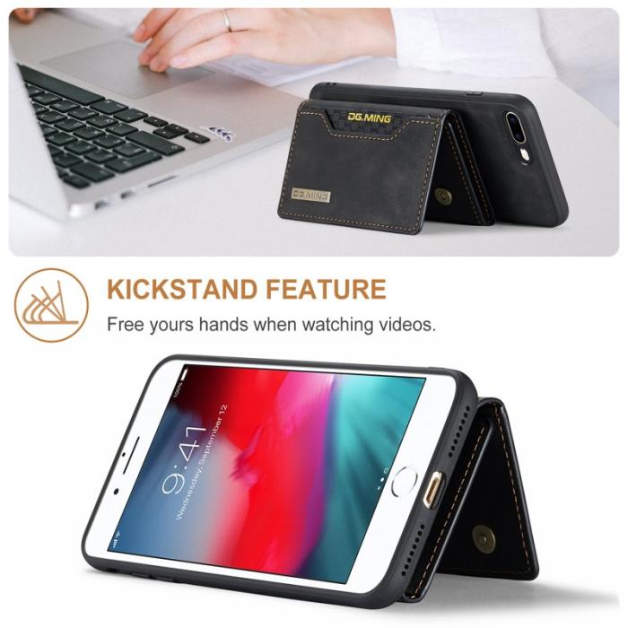 DG.MING - DG.MING M2 Series Fodral i Läder med Ställ för iPhone 7/8 Plus - Svart