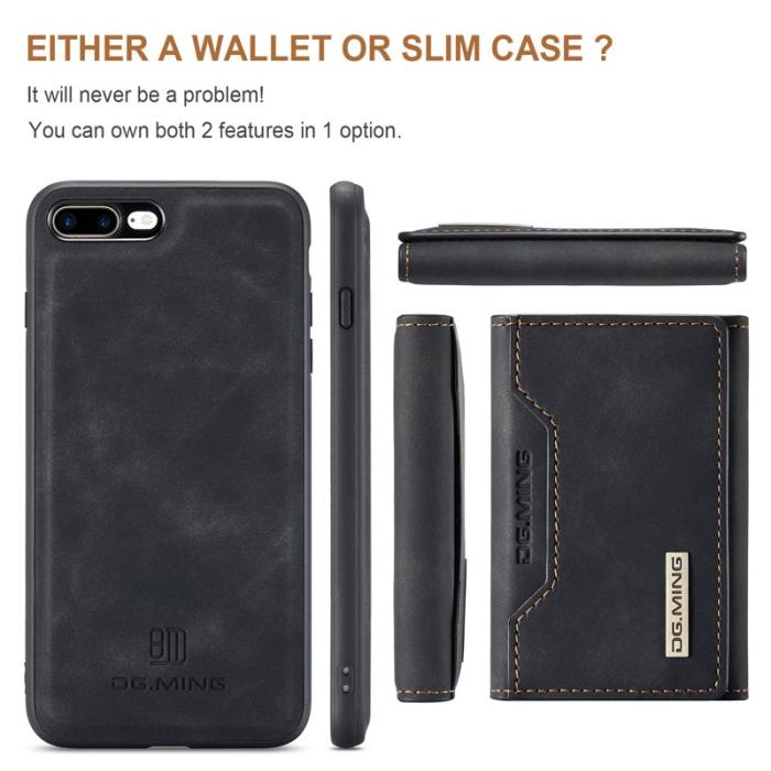 DG.MING - DG.MING M2 Series Fodral i Läder med Ställ för iPhone 7/8 Plus - Svart