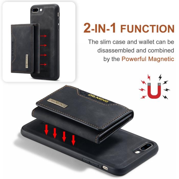DG.MING - DG.MING M2 Series Fodral i Läder med Ställ för iPhone 7/8 Plus - Svart