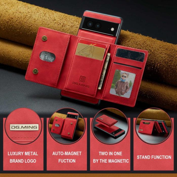 DG.MING - DG.MING M2 Series Google Pixel 7 5G Skal med Fodral - Röd