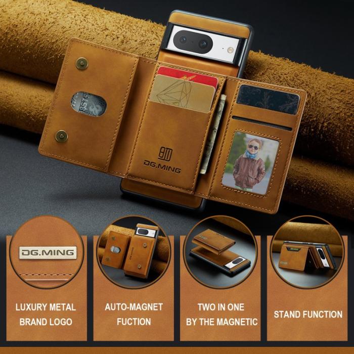 DG.MING - DG.MING M2 Series Google Pixel 8 Fodral Magnetisk Läder Brun
