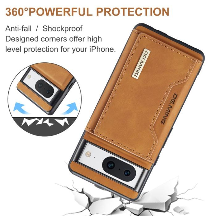 DG.MING - DG.MING M2 Series Google Pixel 8 Fodral Magnetisk Läder Brun