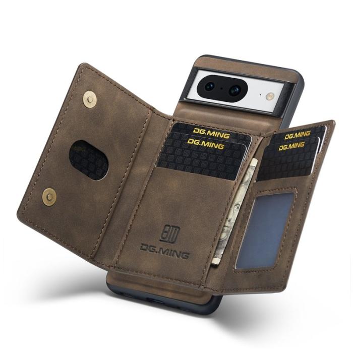 DG.MING - DG.MING M2 Series Google Pixel 8 Fodral Magnetiskt Läder Kaffe