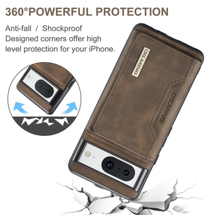 DG.MING - DG.MING M2 Series Google Pixel 8 Fodral Magnetiskt Läder Kaffe