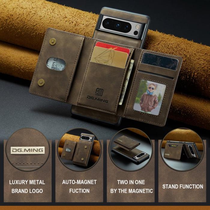 DG.MING - DG.MING M2 Series Google Pixel 8 Pro Skal Läder Coated Kaffe