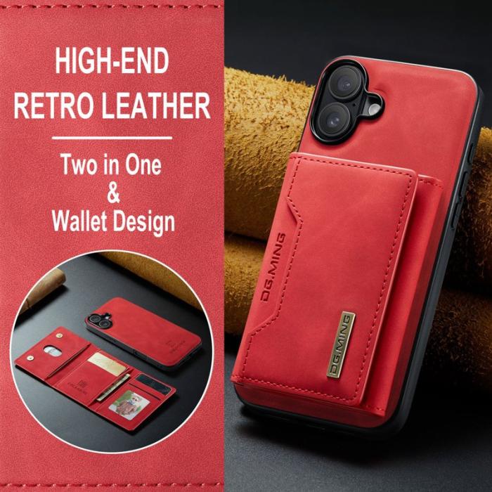 DG.MING - DG.MING M2 Series iPhone 16 Plus Fodral PU+PC+TPU Röd