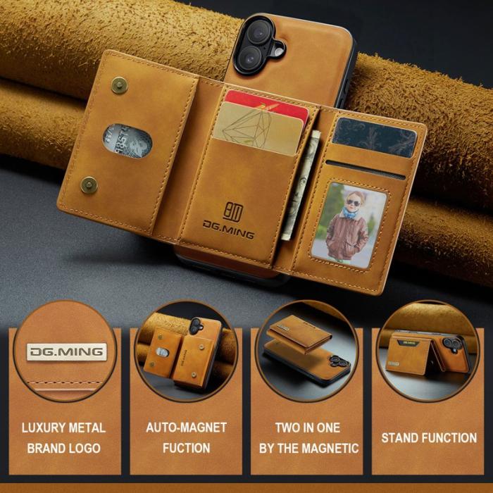 DG.MING - DG.MING M2 Series iPhone 16 Plus Skal Avtagbart - Brun