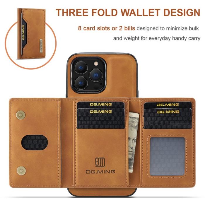DG.MING - DG.MING M2 Series iPhone 16 Pro Fodral Detachable Wallet - Brun