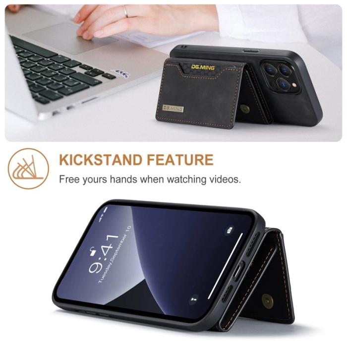 DG.MING - DG.MING M2 Series iPhone 16 Pro Fodral Plånbok - Svart