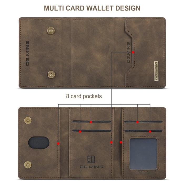 DG.MING - DG.MING M2 Series iPhone 16 Pro Skal Detachable Wallet - Coffee