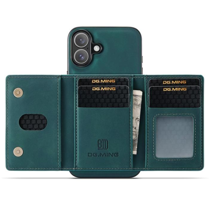 DG.MING - DG.MING M2 Series iPhone 16 Skal PU+PC+TPU Fodral Grön