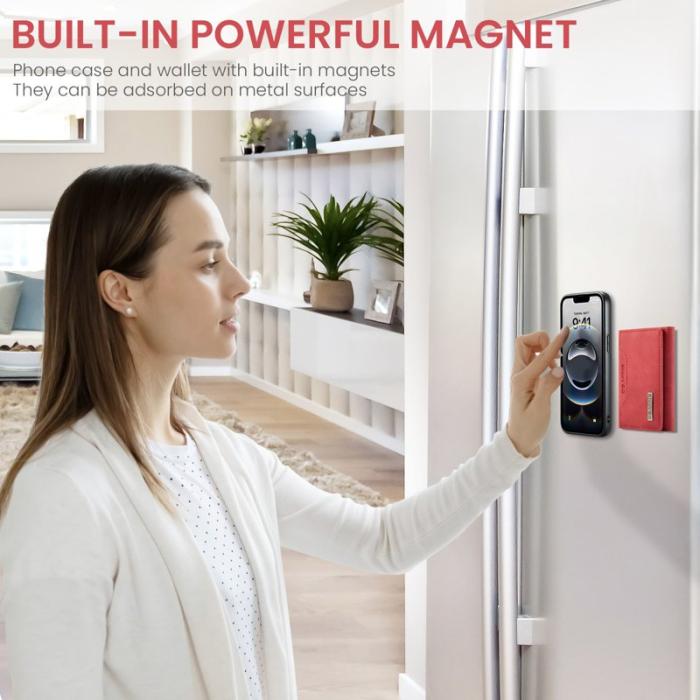 DG.MING - DG.MING M2 Series iPhone 16e Skal PU + PC + TPU Fodral Röd