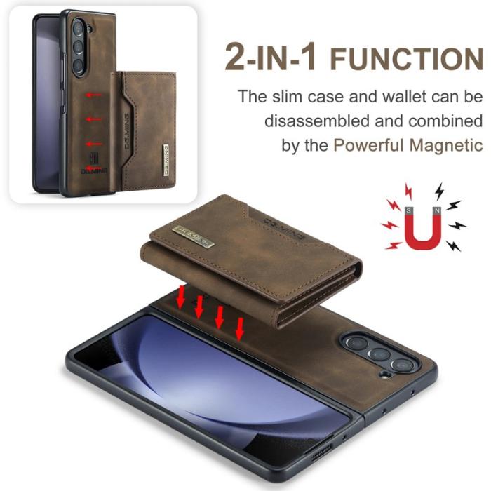 DG.MING - DG.MING M2 Series Kickstand Wallet Case Samsung Galaxy Z Fold5 Coffee