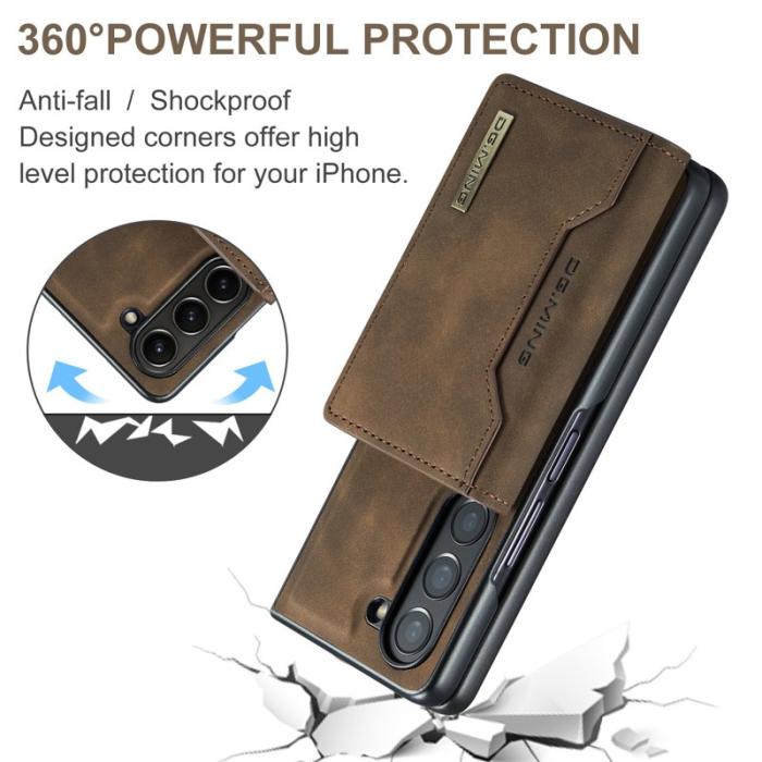 DG.MING - DG.MING M2 Series Kickstand Wallet Case Samsung Galaxy Z Fold5 Coffee