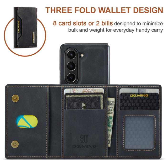 DG.MING - DG.MING M2 Series Kickstand Wallet Case Samsung Galaxy Z Fold5 - Svart