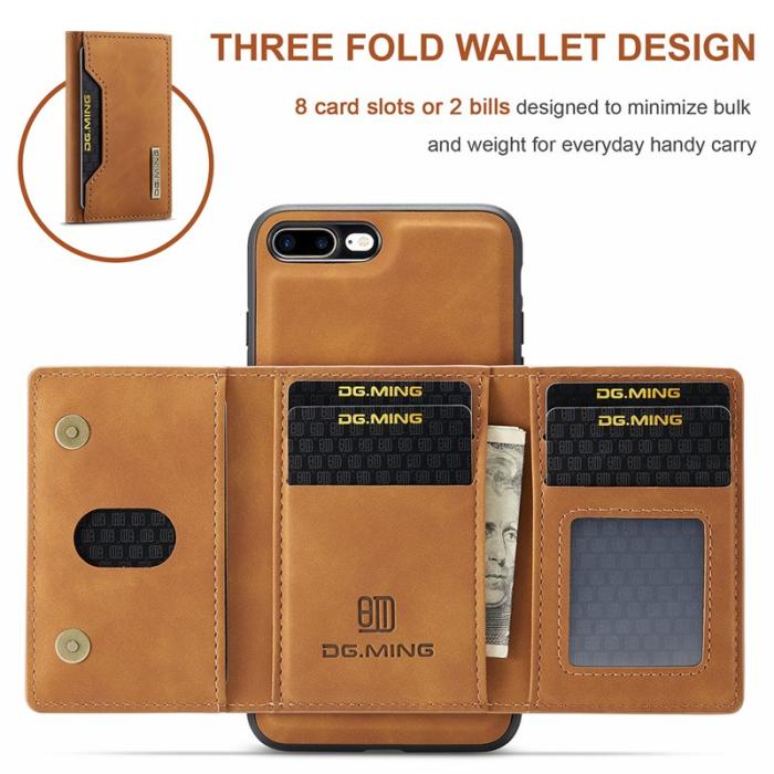 DG.MING - DG.MING M2 Series Läderfodral med Ställ för iPhone 7/8 Plus - Brun