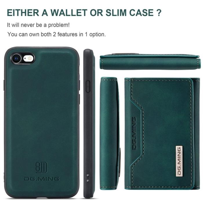 DG.MING - DG.MING M2 Series Magnetisk Plånboksfodral i Grön för iPhone 7/8/SE