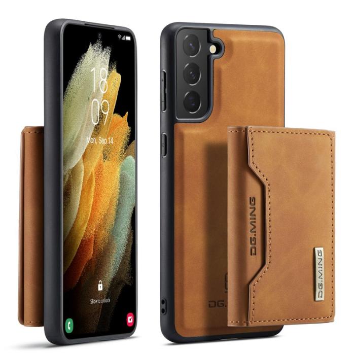 DG.MING - DG.MING M2 Magnetisk Plånboksfodral med Ställ för Samsung Galaxy S21+ 5G - Brun