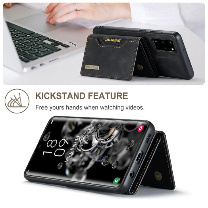 DG.MING - DG.MING M2 Series Magnetiskt Plånboksfodral för Samsung Galaxy S20 Plus - Svart