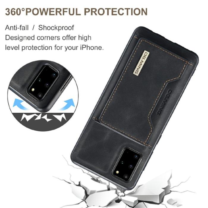 DG.MING - DG.MING M2 Series Magnetiskt Plånboksfodral för Samsung Galaxy S20 Plus - Svart