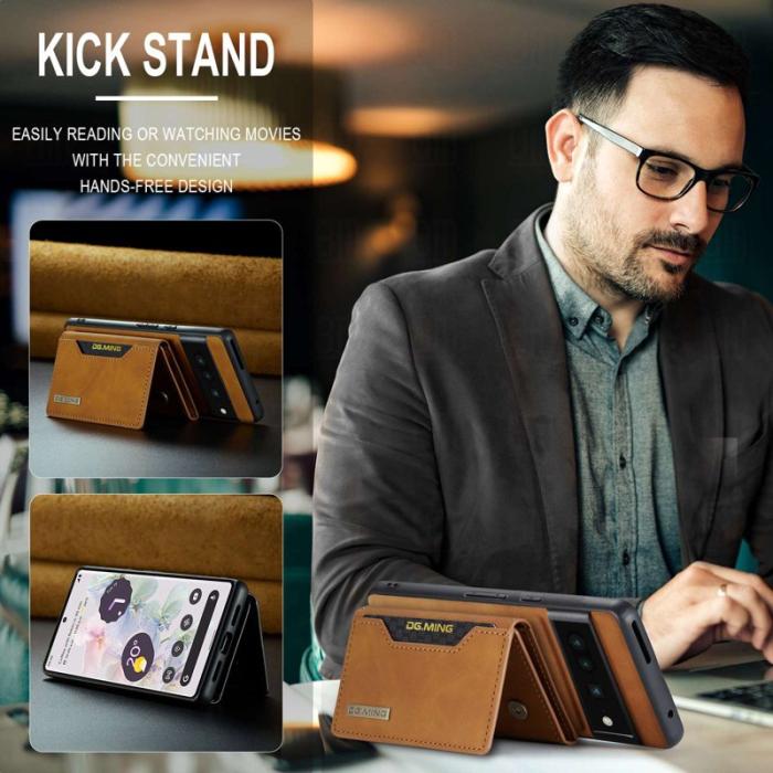 DG.MING - DG.MING M2 Series Magnetiskt Plånboksfodral Google Pixel 7 Pro Brun
