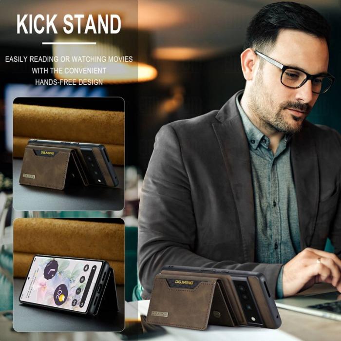 DG.MING - DG.MING M2 Series Magnetiskt Plånboksfodral Google Pixel 7 Pro Kaffe