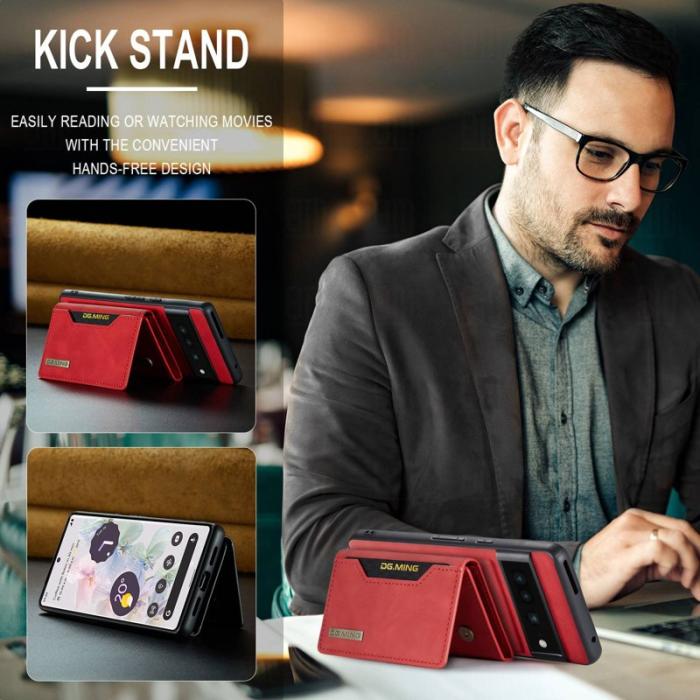 DG.MING - DG.MING M2 Series Magnetiskt Plånboksfodral Google Pixel 7 Pro Röd