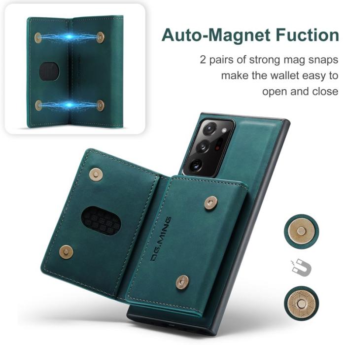 DG.MING - DG.MING M2 Series Magnetiskt Tri-fold Fodral Samsung Galaxy Note20 Ultra Grön