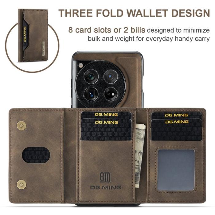 DG.MING - DG.MING M2 Series OnePlus 12 5G Kickstand Skal - Coffee