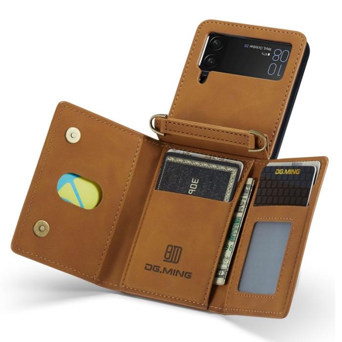 DG.MING - DG.MING M2 Series Samsung Galaxy Z Flip3 5G Fodral Läder Brun