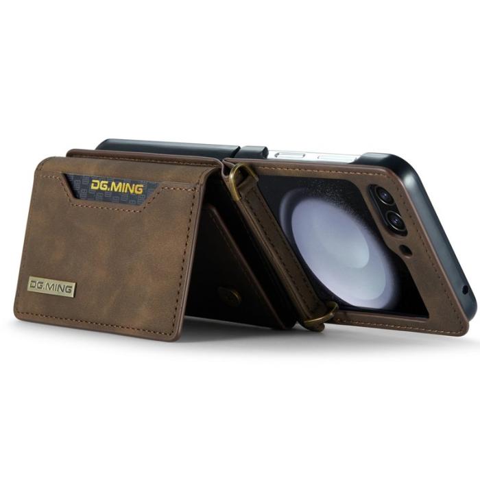 DG.MING - DG.MING M2 Series Samsung Galaxy Z Flip5 Fodral Läder Kaffe