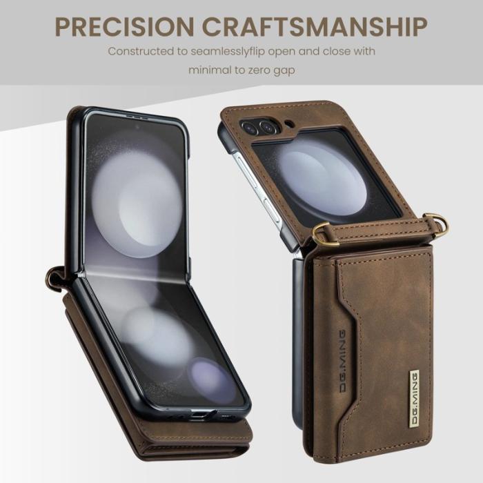 DG.MING - DG.MING M2 Series Samsung Galaxy Z Flip5 Fodral Läder Kaffe