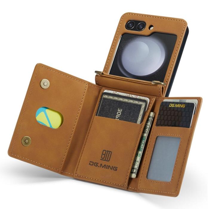 DG.MING - DG.MING M2 Series Samsung Galaxy Z Flip5 Fodral Magnetisk Brun
