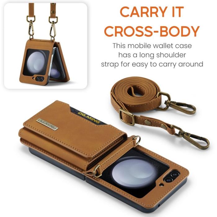 DG.MING - DG.MING M2 Series Samsung Galaxy Z Flip5 Fodral Magnetisk Brun