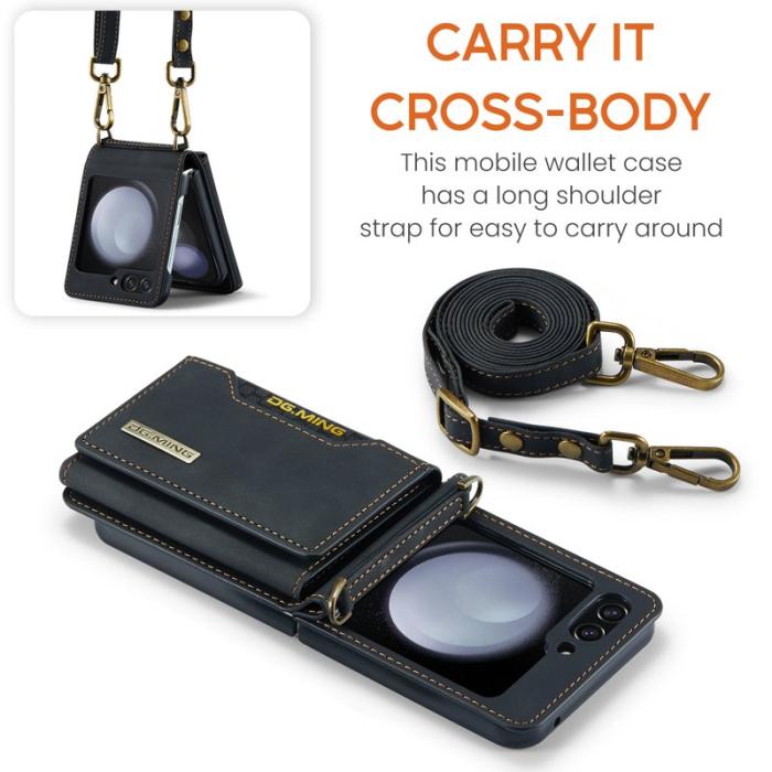 DG.MING - DG.MING M2 Series Samsung Galaxy Z Flip5 Skal Magnetisk Svart