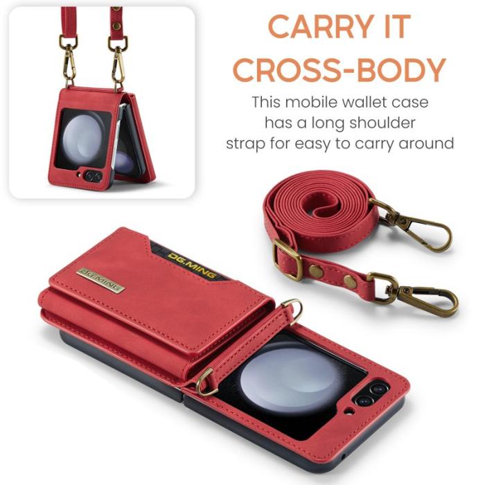 DG.MING - DG.MING M2 Series Samsung Galaxy Z Flip5 Skal Röd