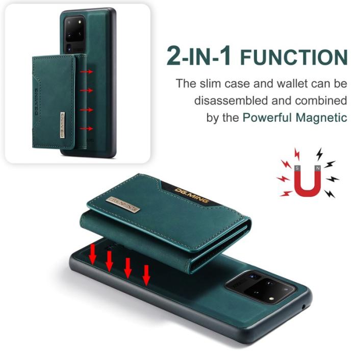 DG.MING - DG.MING M2 Series Tri-Fold Wallet Skal för Samsung Galaxy S20 Ultra - Grön