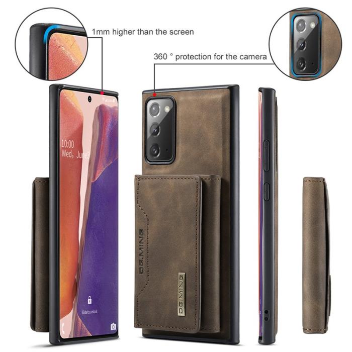 DG.MING - DG.MING M2 Tri-fold Plånbok med Ställ för Samsung Galaxy Note20 - Coffee