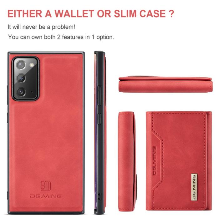DG.MING - DG.MING M2 Tri-fold Plånbok med Ställ för Samsung Galaxy Note20 - Röd