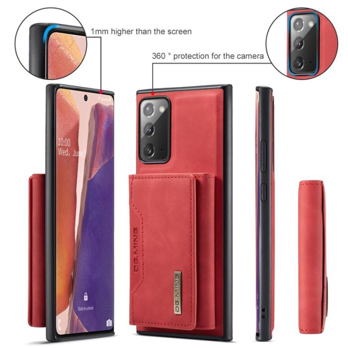 DG.MING - DG.MING M2 Tri-fold Plånbok med Ställ för Samsung Galaxy Note20 - Röd