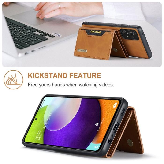 DG.MING - DG.MING M2 Tri-fold Wallet Case Samsung Galaxy A52 4G/5G Brown
