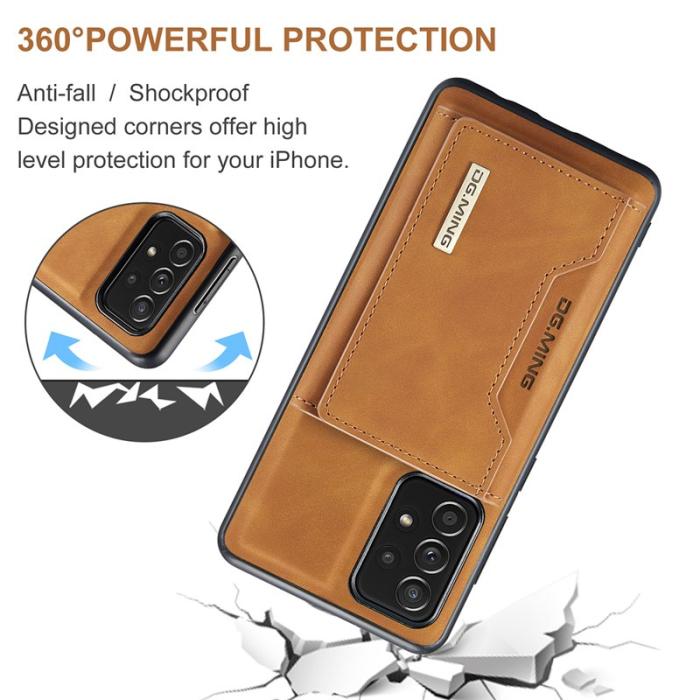 DG.MING - DG.MING M2 Tri-fold Wallet Case Samsung Galaxy A52 4G/5G Brown