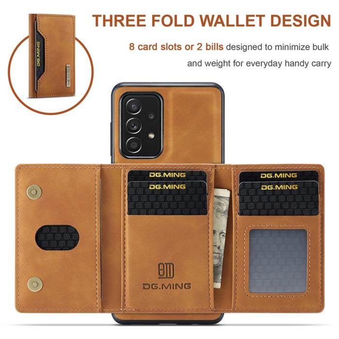 DG.MING - DG.MING M2 Tri-fold Wallet Case Samsung Galaxy A52 4G/5G Brown