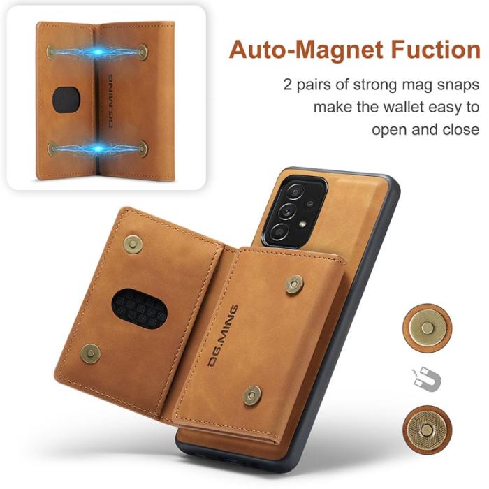 DG.MING - DG.MING M2 Tri-fold Wallet Case Samsung Galaxy A52 4G/5G Brown