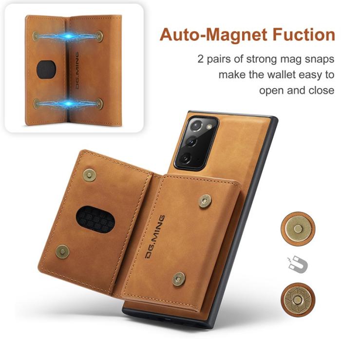 DG.MING - DG.MING M2 Tri-fold Wallet Fodral för Samsung Galaxy Note20 - Brun