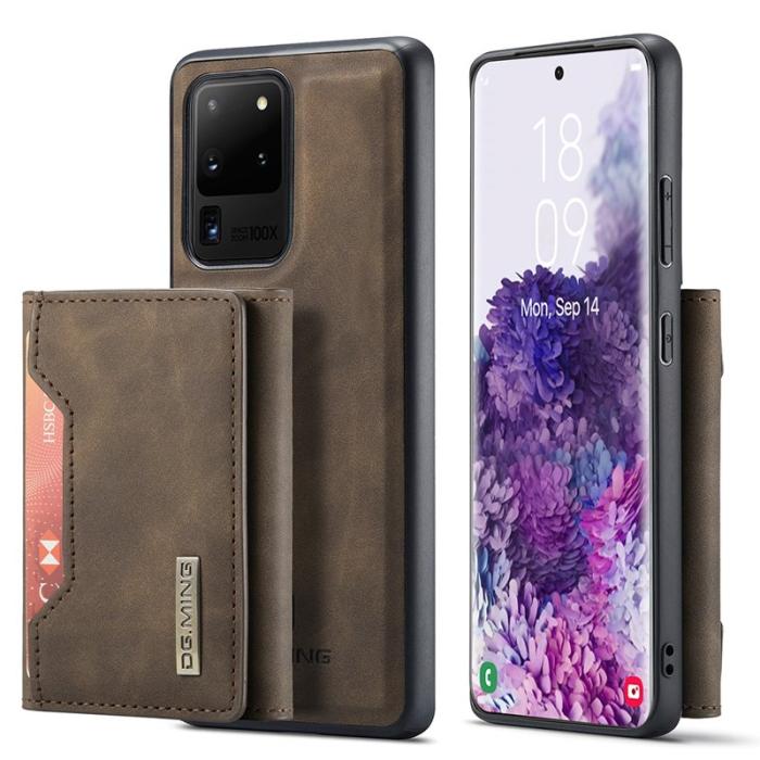 DG.MING - DG.MING M2 Tri-Fold Wallet Skal för Samsung Galaxy S20 Ultra - Coffee
